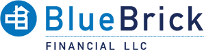 A blue and green logo for the blue book financial literacy course.